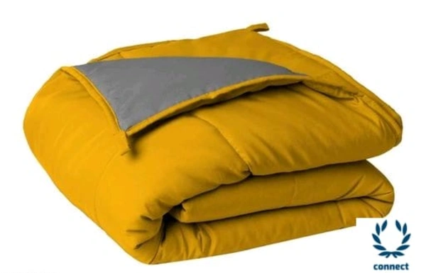 SIE  250 GSM Luxury Premium Microfiber  Soft Reversable  DOUBLE BED (90*100 INCH) All Season Comforter_Blanket/RAJAI/Quilt(Golden Yellow & Gray)  - Free Size, Rajai, Golden Yellow & Grey, MicroFiber, Pack of 1